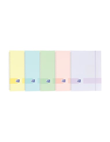 Chemise Oxford Live & Go A4 à pochettes - Couverture plastique opaque - Reliure spirale - 40 pochettes - Couleur pastel
