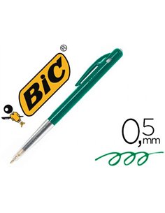 Stylo-bille bic m10 écriture moyenne 0.5mm encre classique rétractable bouton poussoir latéral coloris vert.
