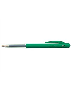 Stylo-bille bic m10 écriture moyenne 0.5mm encre classique rétractable bouton poussoir latéral coloris vert. 2