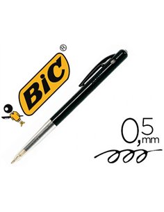 Stylo-bille bic m10 écriture moyenne 0.5mm encre classique rétractable bouton poussoir latéral coloris noir.