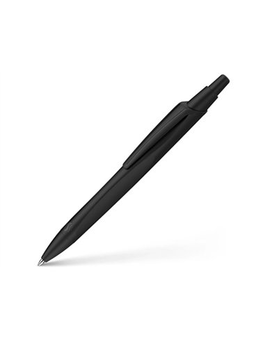 Stylo-bille schneider reco retractable et rechargeable corps plastique recycle pointe 1mm trait 0,5mm coloris noir.