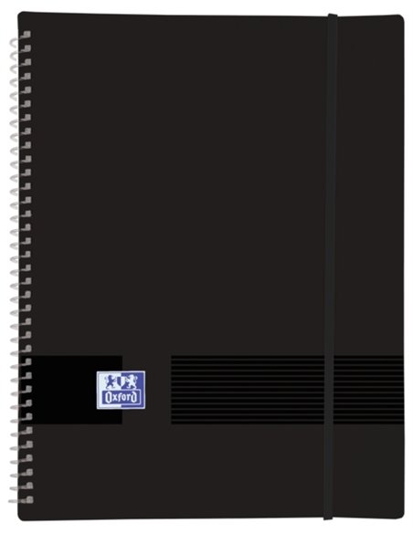 Chemise Oxford Live & Go A4 à pochettes - Couverture plastique opaque - Reliure spirale - 30 pochettes - Noir