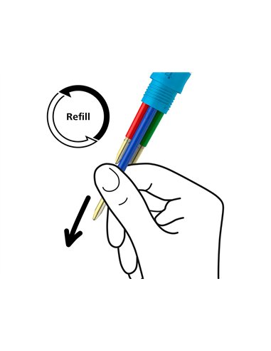 Stylo-bille 4 couleurs schneider take 4 medium viscoglide rechargeable clip metal corps plastique recycle.