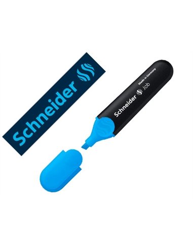 Surligneur schneider job pointe biseautee rechargeable avec maxx 660 refill station resiste evaporation bleu.