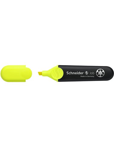 Surligneur schneider job pointe biseautee rechargeable avec maxx 660 refill station resiste evaporation jaune.