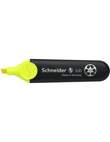 Surligneur schneider job pointe biseautee rechargeable avec maxx 660 refill station resiste evaporation jaune.