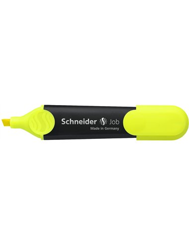 Surligneur schneider job pointe biseautee rechargeable avec maxx 660 refill station resiste evaporation jaune.