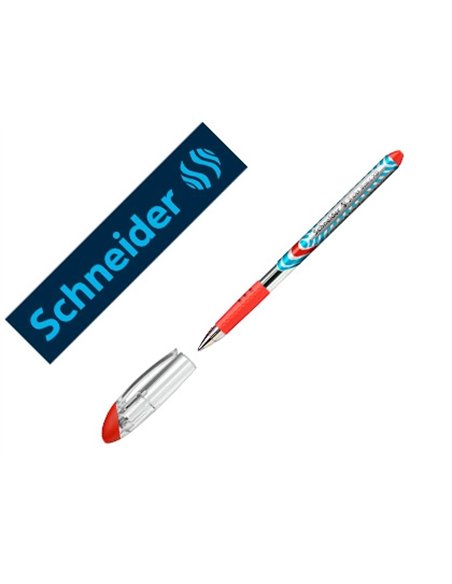 Stylo-bille schneider slider basic viscoglide trait moyen grip caoutchouc sechage rapide neutre en co2 couleur.
