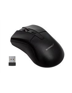 Souris q-connect sans fil optique 1000dpi 4 boutons molette mouvement horizontal vertical usb coloris noir.