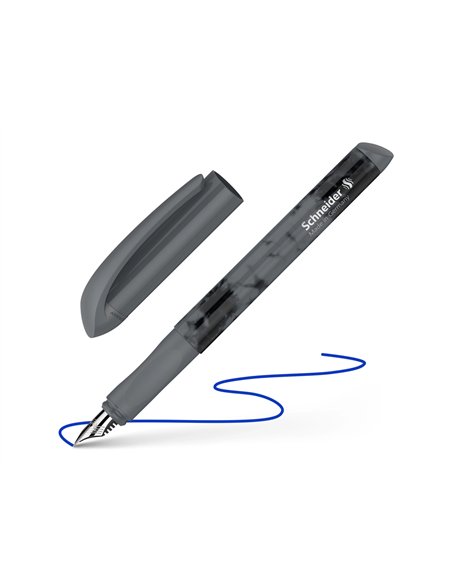 Stylo-plume schneider easy pointe acier taille m encre bleu royal effacable coloris noir.