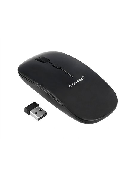 Souris q-connect optique sans fil silencieux dpi 800/1200/1600 piles aaa coloris noir.