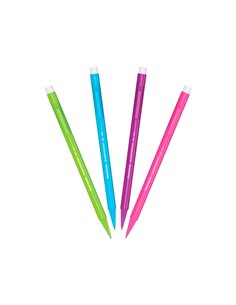 Porte-mine paper mate non stop néon 0.7mm corps plastique agrafe gomme avance mine rotation 3 mines hb coloris assortis. 2