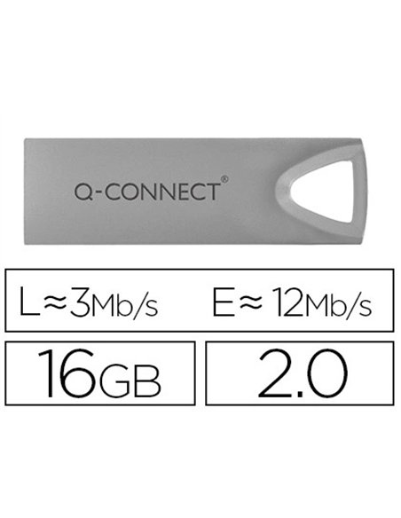 Clé usb q-connect 2.0 premium 16gb vitesse lecture 12mb/s écriture 3mb/s.