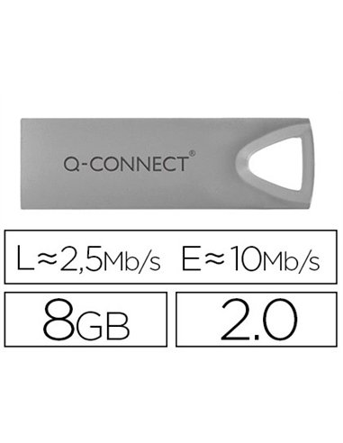 Clé usb q-connect 2.0 premium 8gb vitesse lecture 10mb/s écriture 2.5mb/s.