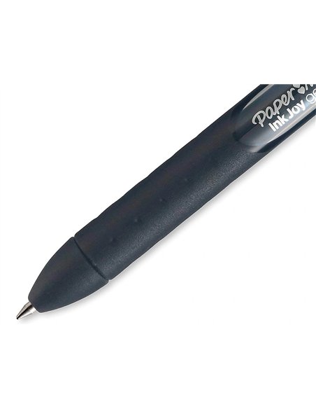 Stylo-bille paper mate inkjoy gel rétractable écriture moyenne 0.7mm encre douce grip coloris noir.
