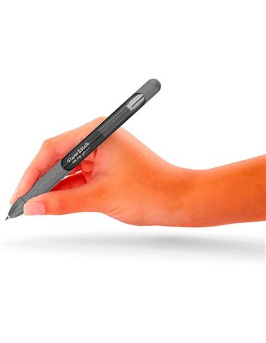 Stylo-bille paper mate inkjoy gel rétractable écriture moyenne 0.7mm encre douce grip coloris noir.