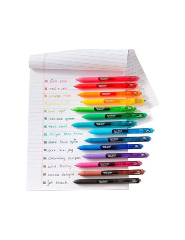 Stylo-bille paper mate inkjoy gel rétractable écriture moyenne 0.7mm encre douce grip coloris noir.