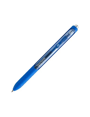 Stylo-bille paper mate inkjoy gel rétractable écriture moyenne 0.7mm encre douce grip coloris bleu.