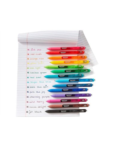 Stylo-bille paper mate inkjoy gel rétractable écriture moyenne 0.7mm encre douce grip coloris bleu.