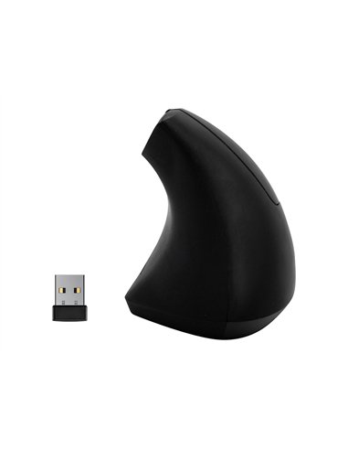 Souris q-connect optique sans fil ergonomique vertical dpi 800/1200/1600 piles aaa coloris noir.
