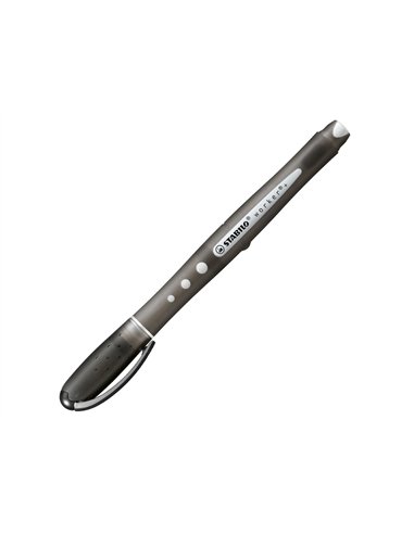Roller stabilo worker colorful pointe conique encre liquide base eau non rechargeable corps couleur encre noir.
