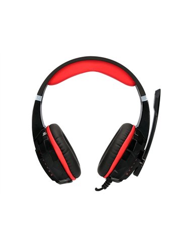 Casque q-connect gaming filaire avec microphone ajustable et lumiere led coloris noir.