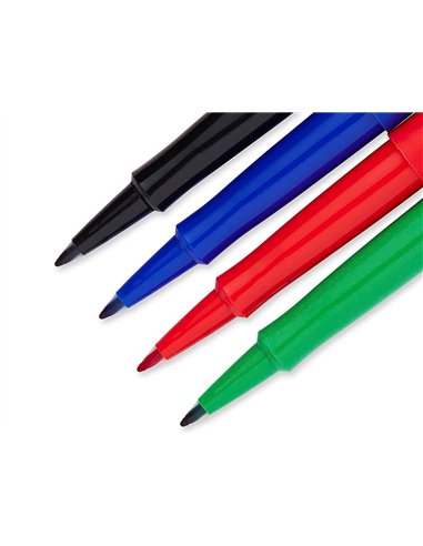 Feutre ecriture paper mate flair original pointe moyenne 0,7mm encres assorties estandar blister 4.