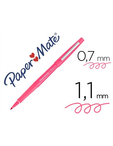 Stylo-feutre paper mate flair corps feutre couleur encre pointe moyenne 1,1mm trace 0,7mm coloris rose.