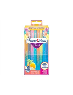 Feutre ecriture paper mate flair candy pop pointe moyenne pochette 16 unites assorties. 2