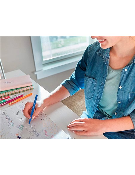 Feutre ecriture paper mate flair candy pop pointe moyenne pochette 16 unites assorties.