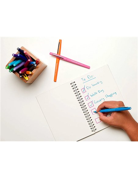 Feutre ecriture paper mate flair candy pop pointe moyenne pochette 16 unites assorties.