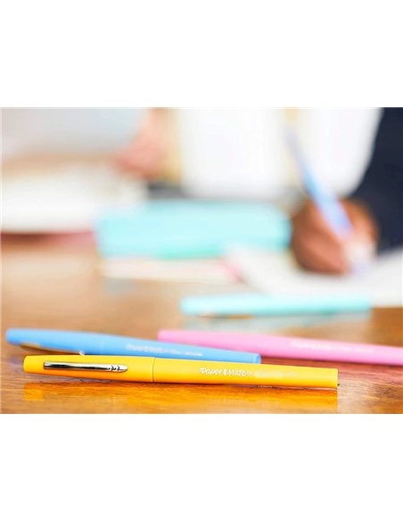 Feutre ecriture paper mate flair candy pop pointe moyenne pochette 16 unites assorties.