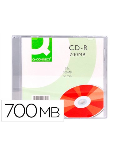 Cd-r q-connect 700mb 80min boîtier slim 10 un.