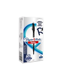 Stylo-bille paper mate replay colors gommmable pointe moyenne 1,0mm trace 0,8mm coloris noir. 2