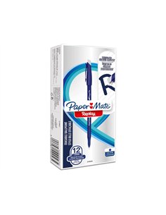 Stylo-bille paper mate replay colors gommmable pointe moyenne 1,0mm trace 0,8mm coloris bleu. 2