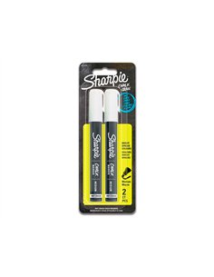 Marqueurs craie sharpie chalk pointe medium ogive blister 2 coloris blanc. 2