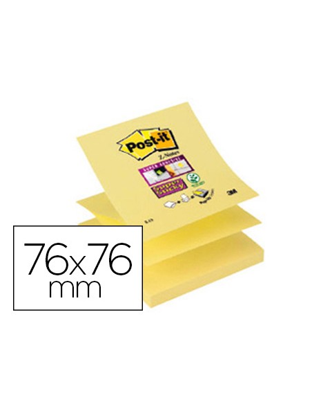 Bloc-notes post-it recharge z-notes 127x76mm 90f super z-notes repositionnables