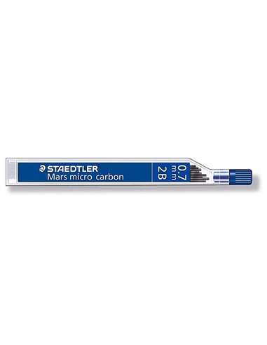 Mine staedtler mars 0.7mm 2b micro carbon 250 résistante papier carton étui 12 unités.