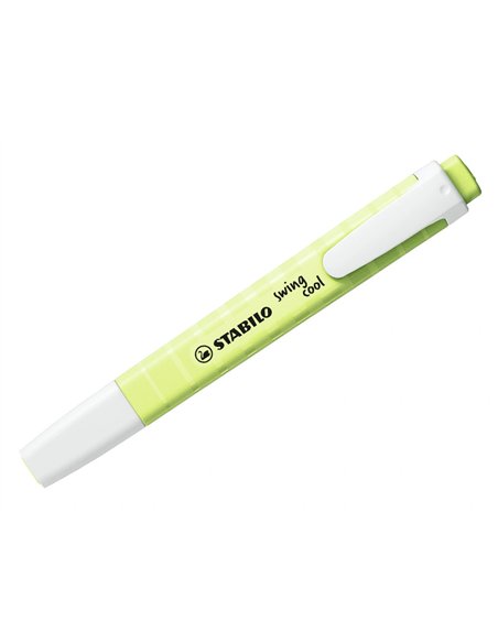 Surligneur stabilo swing cool pastel edition format stylo pointe biseautee trace 1/4mm clip coloris zeste de citron.