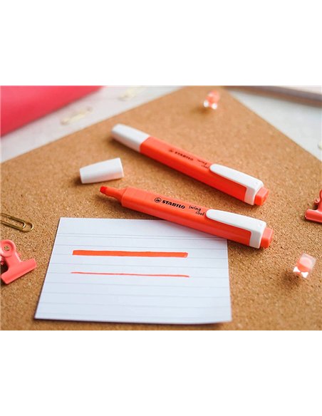 Surligneur stabilo swing cool pastel edition format stylo pointe biseautee trace 1/4mm clip coloris douceur de.