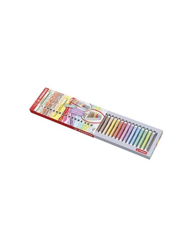 Surligneur stabilo swing cool naturecolors pointe biseautee largeur trace 1/4mm coloris assortis pack chevalet 18 uni.