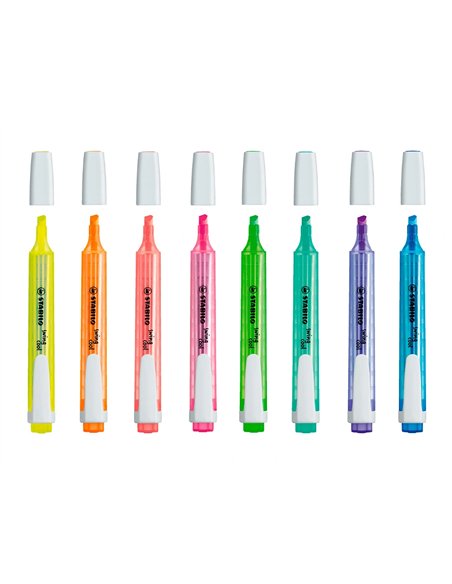 Surligneur stabilo swing cool modèle de poche avec agrafe tracé 1/3mm encre liquide pigmentée visible coloris vert.