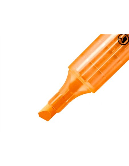 Surligneur stabilo swing cool modèle de poche avec agrafe tracé 1/3mm encre liquide pigmentée visible coloris orange.