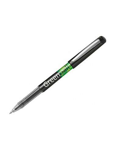 Greenball roller encre liquide 10 stylos + 10 recharges pointe moyenne noir.