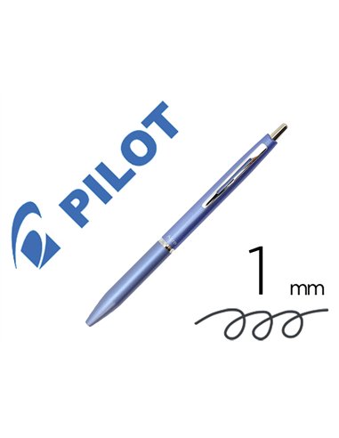 Stylo-bille pilot acro 1000 retractable pointe moyenne 1mm encre noire rechargeable coloris bleu clair avec coffret.