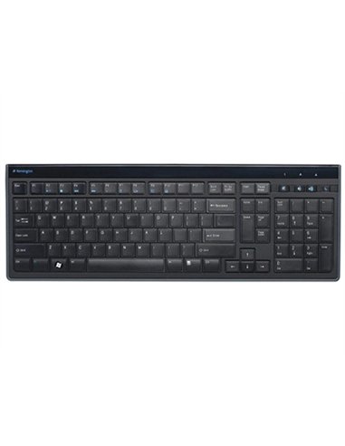 Clavier kensington ultraplat advance fit azerty câble usb filaire 1,9m coloris noir mat professionnel.