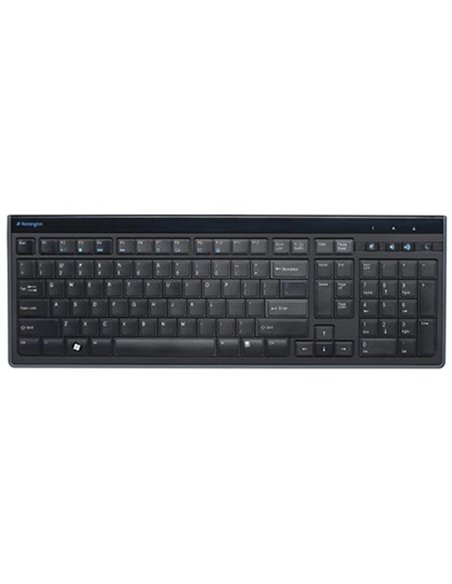 Clavier kensington ultraplat advance fit azerty câble usb filaire 1,9m coloris noir mat professionnel.