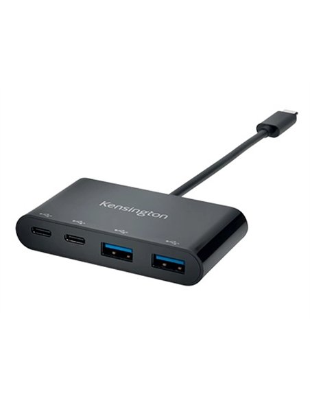 Hub chargeur kensington ch1000 4 ports usb 3.1 2 usb-a et 2 usb-c vitesse transfert 5gb/s installation.