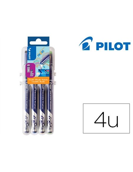 Stylo-feutre pilot evolutive pointe moyenne coloris noir bleu rouge vert set de 4 unités.