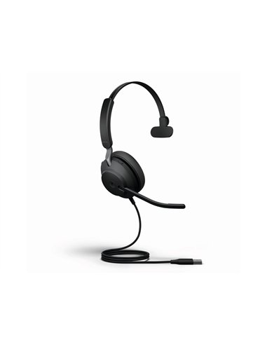 Casque filaire jabra evolve 2 40 mono ms usb-a micro casque isolation acoustique.